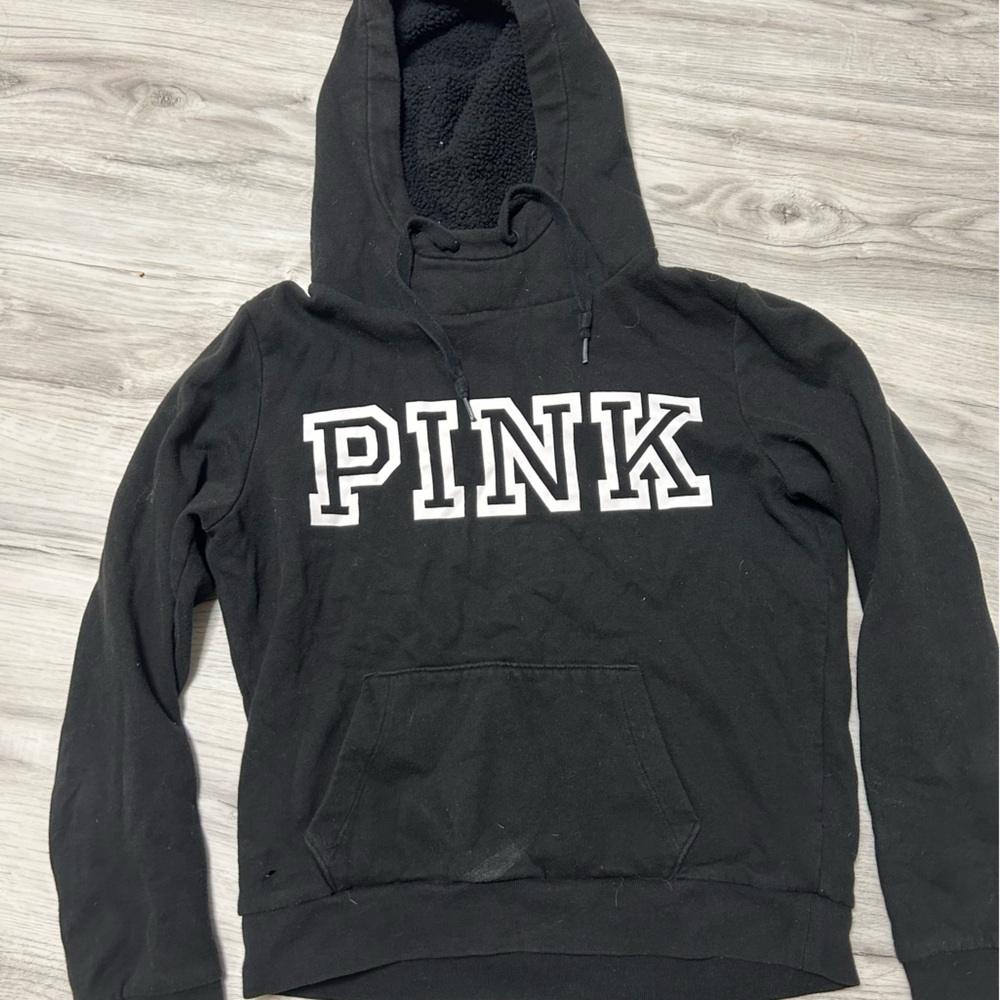 PINK Victoria's Secret Black Fleece Hoodie